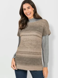Débardeur en tricot motif intarsia