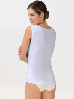 Débardeur femme empiècement broderie anglaise