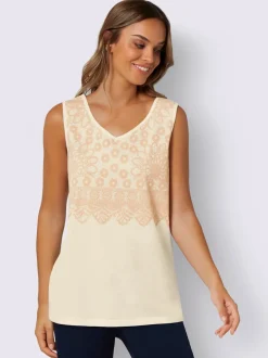 Débardeur imprimé dentelle tendance