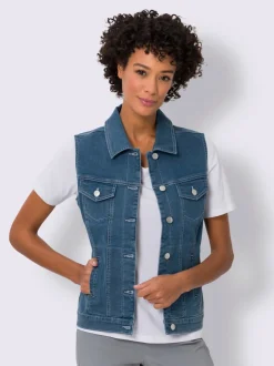 Gilet en jean denim doux