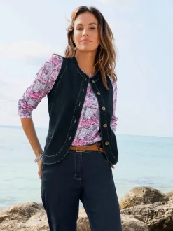 Gilet en jean qualité coton doux sur la peau