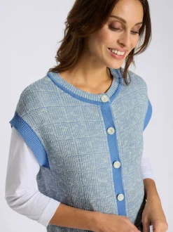 Gilet en tricot boutons décoratifs