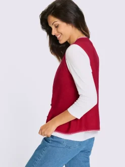 Gilet en tricot contrastes décoratifs