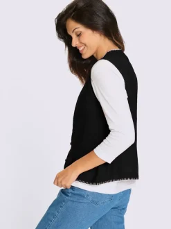 Gilet en tricot contrastes décoratifs