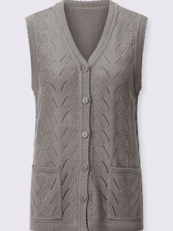 Gilet en tricot tricot ajouré