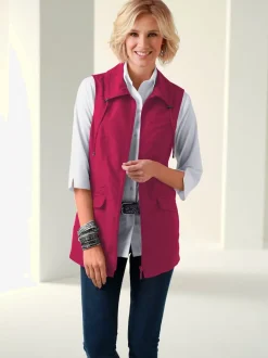 Gilet féminin sans manches avec col à revers