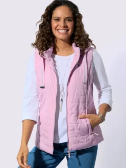 Gilet matelassé capuche avec coulisse et lien à nouer