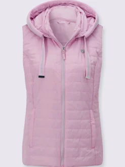 Gilet matelassé capuche avec coulisse et lien à nouer