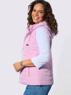 Gilet matelassé capuche avec coulisse et lien à nouer