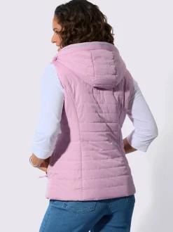 Gilet matelassé capuche avec coulisse et lien à nouer