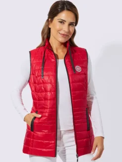 Gilet matelassé à col montant et poches contrastées