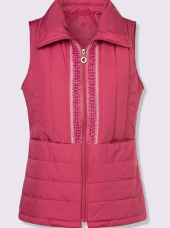 Gilet matelassé élégante application de perles