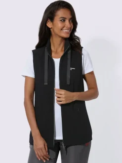 Gilet sans manches en viscose et poches zippées