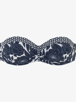 Haut de bikini bandeau à armatures imprimé floral tendance contrasté