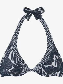 Haut de maillot de bain à armatures imprimé floral tendance contrasté