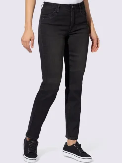Jean droit en denim avec ceinture et passants