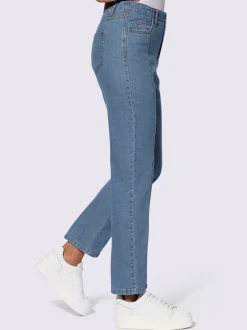 Jean en coton à coupe cinq poches et passants