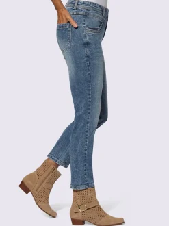 Jean en denim coton avec rivets et poches