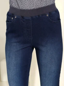 Jean femme confortable avec ceinture élastique