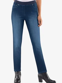 Jean femme confortable avec ceinture élastique