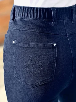 Jean femme coupe droite ceinture élastique