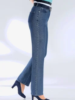 Jean femme coupe droite ceinture élastique
