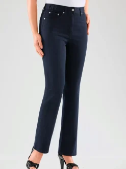 Jean femme coupe droite ceinture élastique