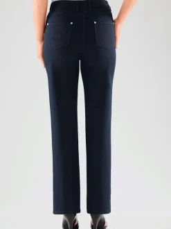 Jean femme coupe droite ceinture élastique