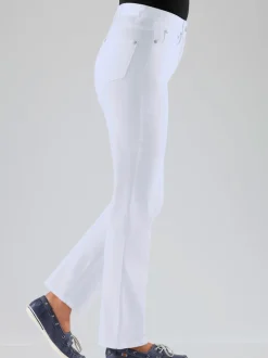 Jean femme coupe droite ceinture élastique