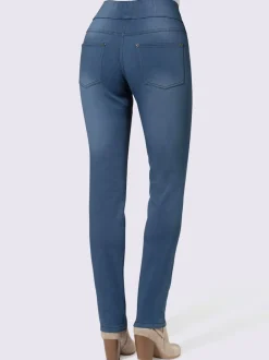 Jean femme à coupe slim et ceinture élastique