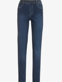 Jean femme tendance ventre plat ceinture élastique