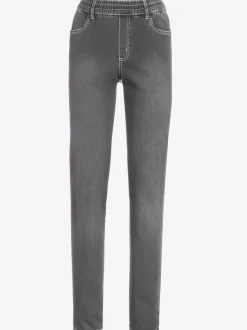 Jean femme tendance ventre plat ceinture élastique