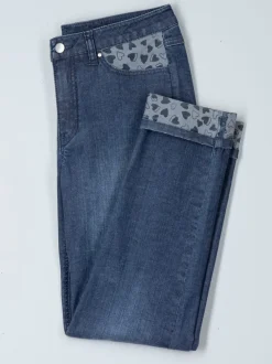 Jean motif cœur tendance