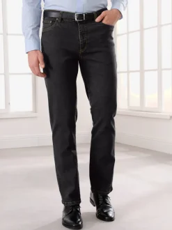 Jean 5 poches ceinture élastique intérieure confortable.