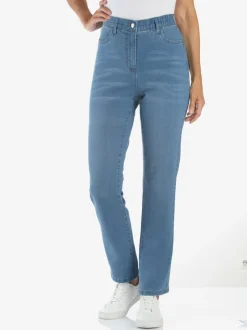 Jean taille haute ceinture élastique intérieure confortable.