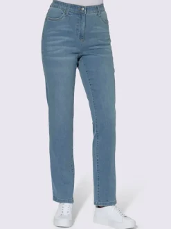 Jean taille haute ceinture élastique intérieure confortable.