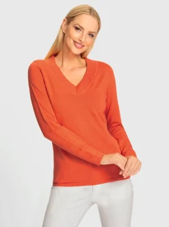 Joli pull basique à encolure en v