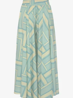 Jupe culotte à imprimé géométrique et jambes extra-larges en matière fluide