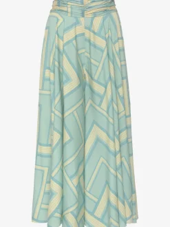 Jupe culotte à imprimé géométrique et jambes extra-larges en matière fluide