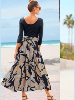Jupe-culotte jambes extra-larges, style jupe