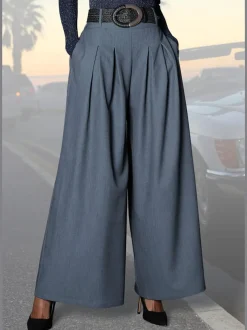 Jupe-culotte pantalon élégant à la coupe large tendance