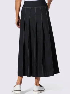 Jupe en jean petite glissière latérale avec bouton