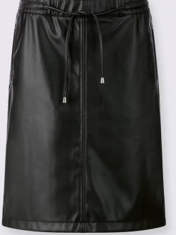 Jupe en synthétique ceinture élastique, coulisse et lien à nouer