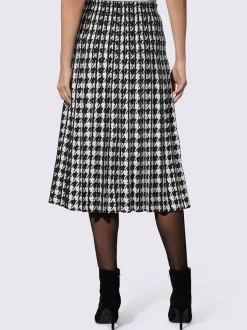 Jupe en tricot motif pied-de-poule