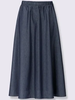 Jupe à panneaux en jean avec ceinture élastique