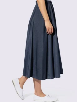 Jupe à panneaux en jean avec ceinture élastique