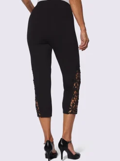 Legging corsaire avec empiècement dentelle au bas et viscose ecovero