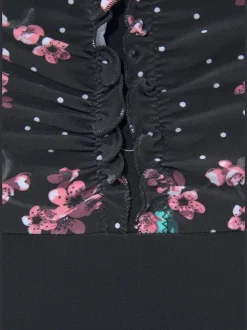 Maillot de bain imprimé tendance avec fleurs et petits pois