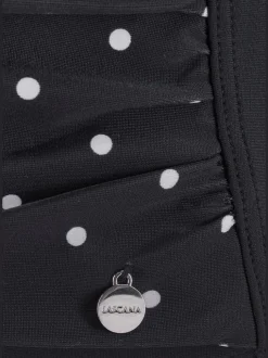 Maillot de bain élégant mélange de rayures et pois