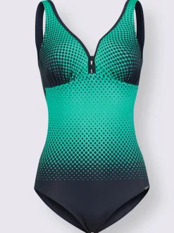 Maillot de bain une pièce motif géométrique décolleté